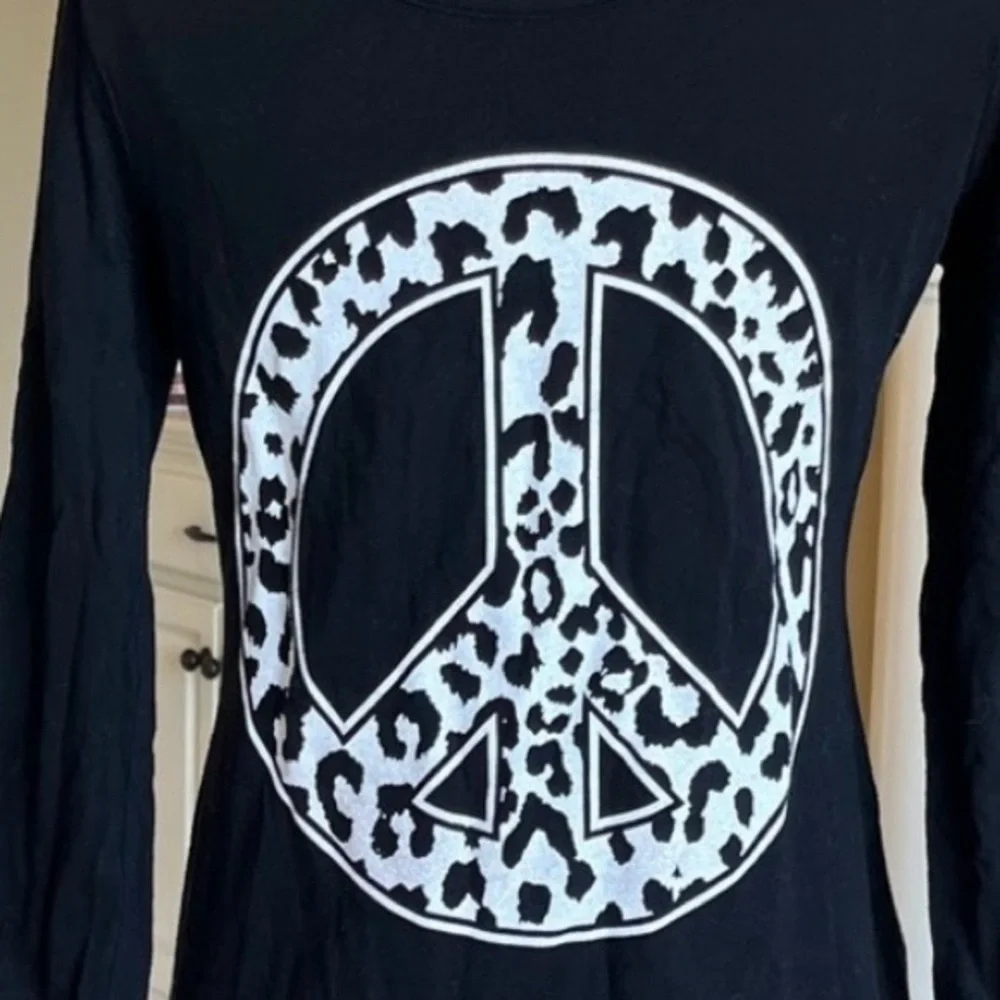 Justice Peace Shirt Black Long Sleeve Cotton